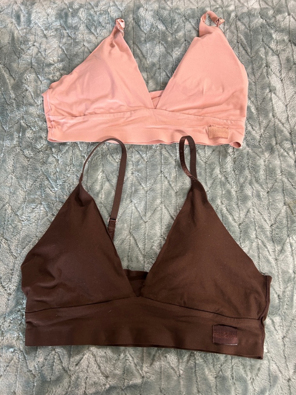 Danskin Women’s Soft Bralette Pack - Peach & Brown